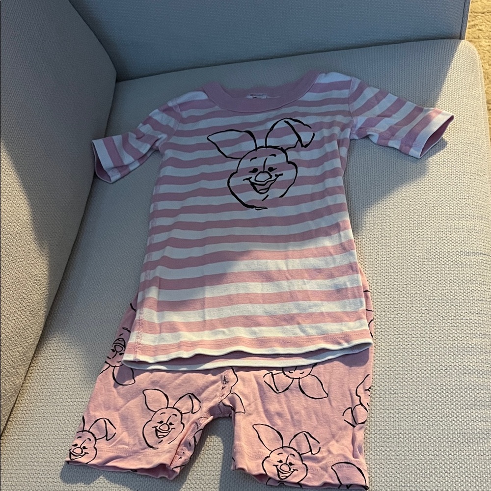 Piglet Disney Hanna Andersson Pink Striped Kids Pajama Set